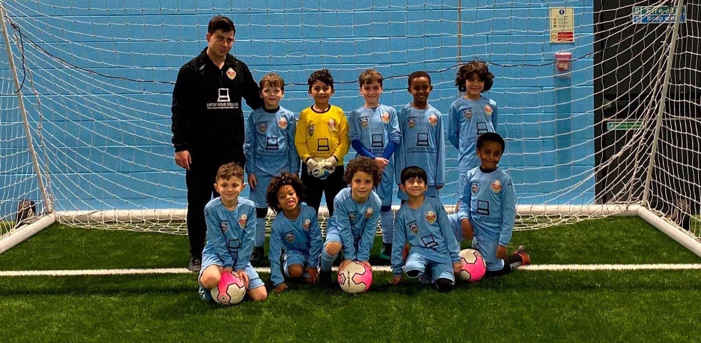 Young PFA United players in sky-blue kit